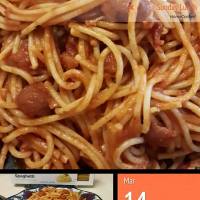Microwaved Spaghetti & Sliced Sausages